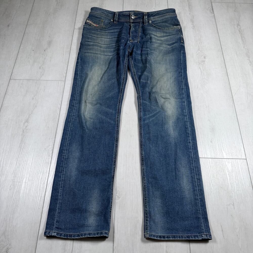 Diesel Larkee Men's 32x30Regular Straight Jeans Wash Distressed Stretch Blue